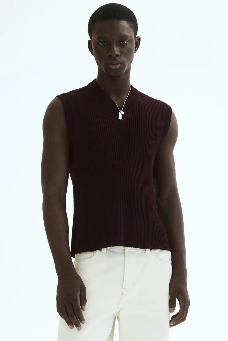 H&M Slim Fit Ribbed sweater vest