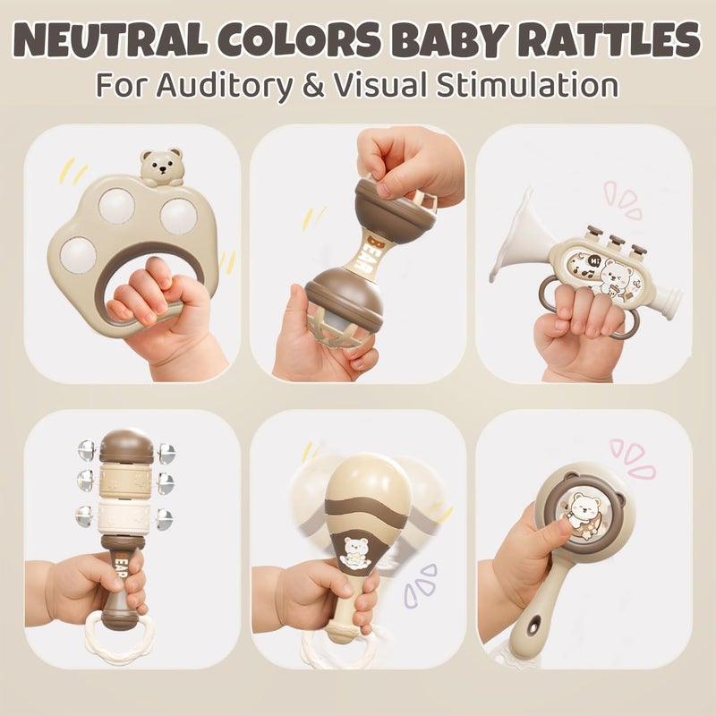 10-Piece Toddler Musical Rattle & Teether Set - Sensory Play Toys for Children 18 Months & Up - Image 3