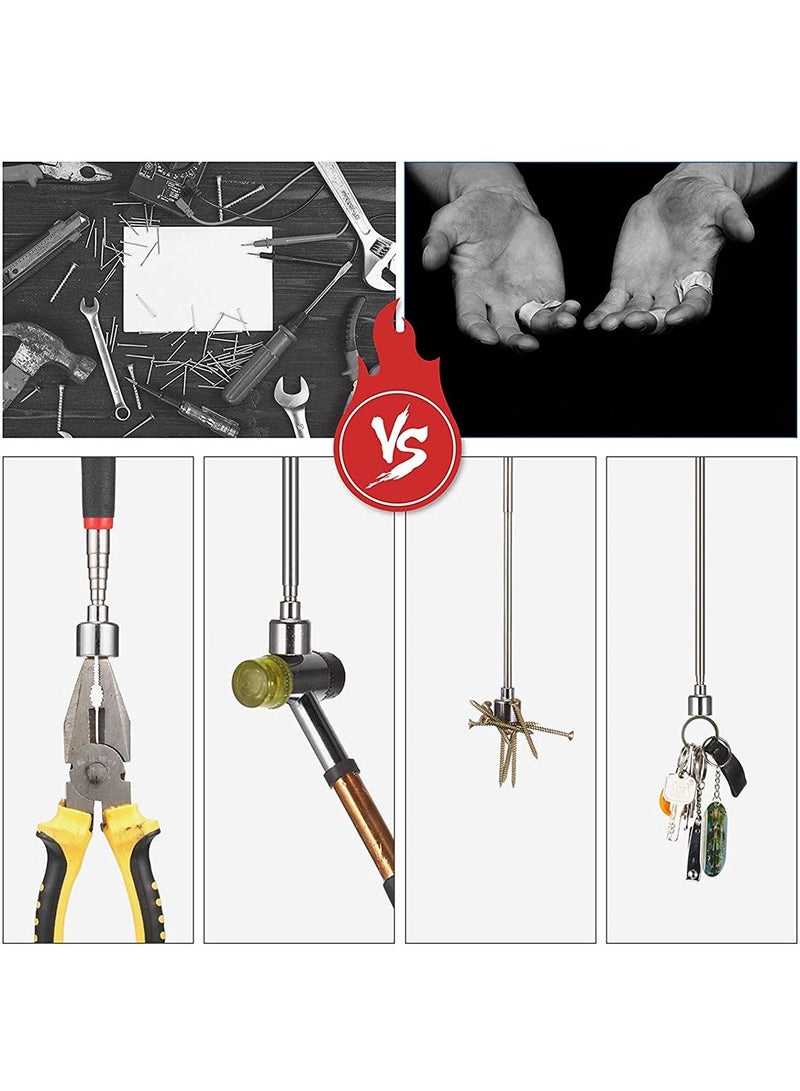 Y&D Telescoping Magnetic Pickup Tools, 20 lb Tool and 3 Magnet Stick Gadget for Hard to Reach Places, Suitable Birthday, Father’s Day Gift 2PCS - Image 4