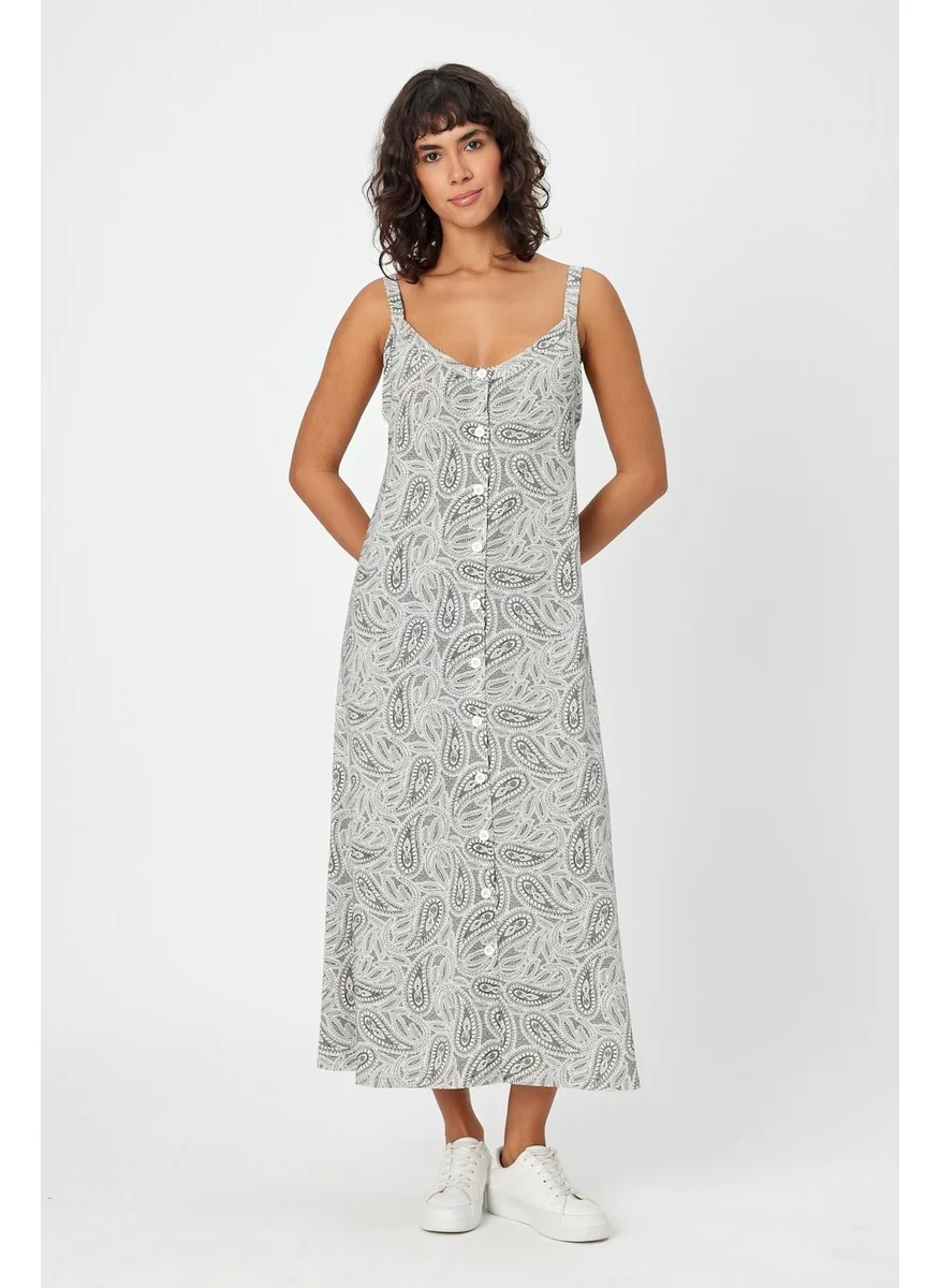 Alexander Gardi Alexandergardi Patterned Buttoned Front Strap Dress (B24-00211
