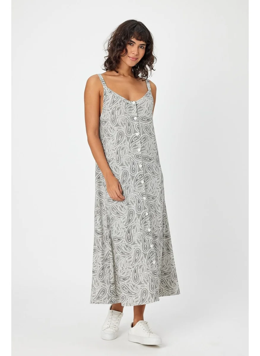 Alexander Gardi Alexandergardi Patterned Buttoned Front Strap Dress (B24-00211