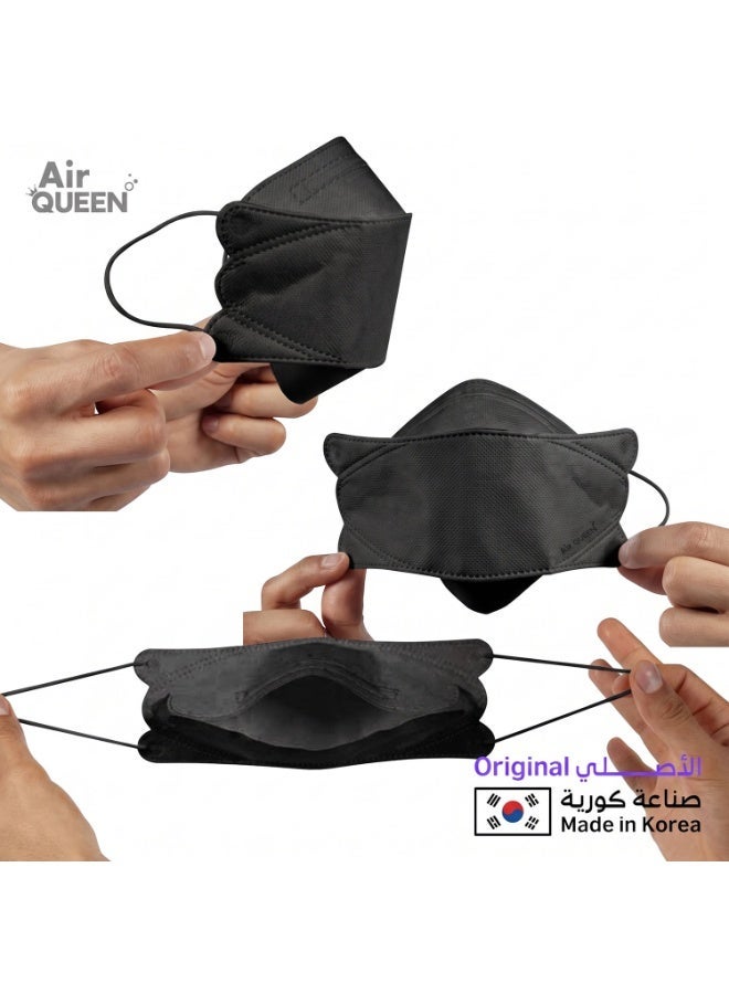 Air QUEEN [1-Pack] Air Queen Mask - Made in Korea - Reusable Face Mask - Black Color - Premium Soft Nano-Filter Face Masks with 3-Layer Air Filtration Protection - Suitable for Adults & Children - Wrapped Individually - Image 3