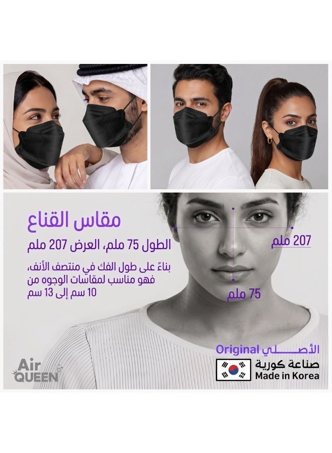 Air QUEEN [1-Pack] Air Queen Mask - Made in Korea - Reusable Face Mask - Black Color - Premium Soft Nano-Filter Face Masks with 3-Layer Air Filtration Protection - Suitable for Adults & Children - Wrapped Individually - Image 4