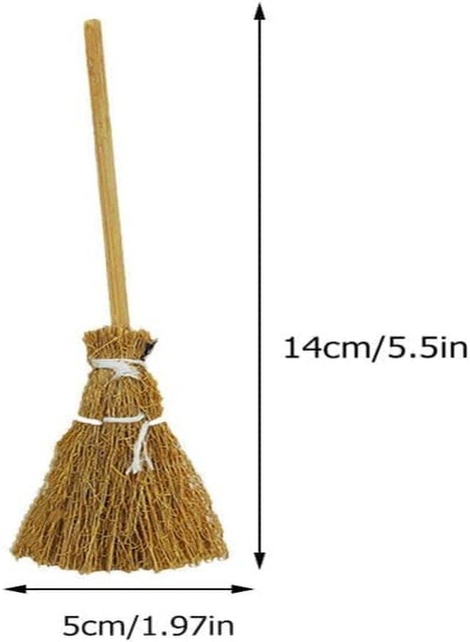 SelHeng 8Pcs Witch Broomstick Set, Miniature Broom Props, Fairy Decoration, Cinnamon Broom, Sweeping Tools, Angle Brooms - Image 2