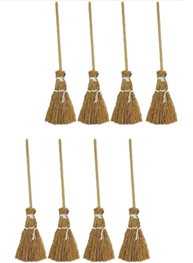 SelHeng 8Pcs Witch Broomstick Set, Miniature Broom Props, Fairy Decoration, Cinnamon Broom, Sweeping Tools, Angle Brooms - Image 1