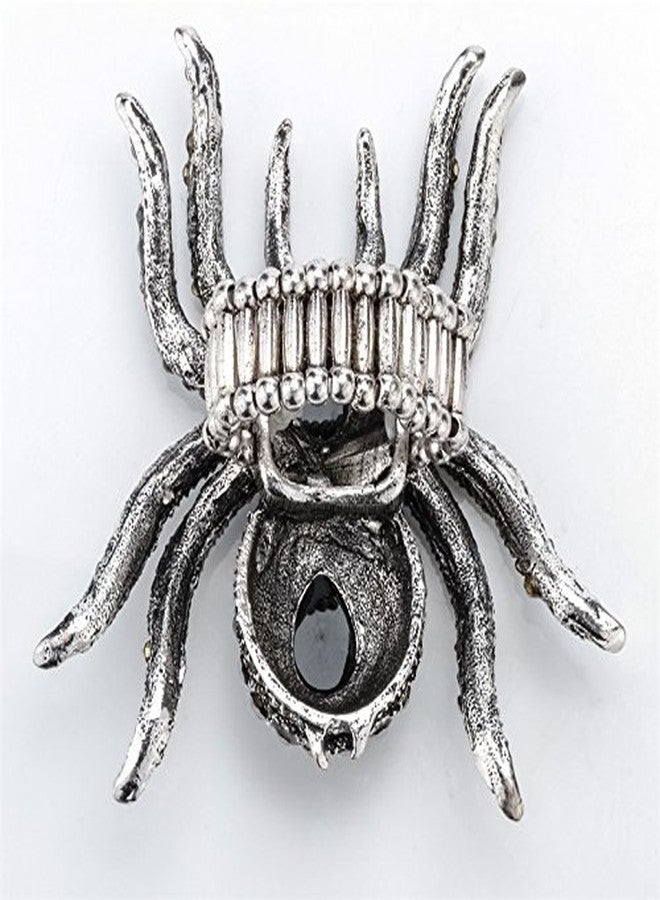 Szxc Women's Spider Stretch Rings Fit Finger Size 7 To 9 - Soft Elastic Band Perfect for Arthritis - Lead & Nickle Free - Silk Scarf Clasp - 2-2/5" X 2" - Halloween Costume Accessories (Red) - Image 3