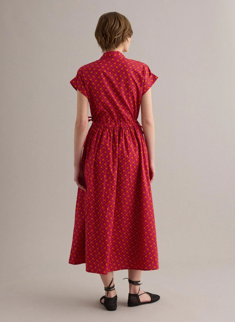 Ovs  OVS Red Pure Cotton Midi Dress With Printed Pattern for Women | Best Price UAE