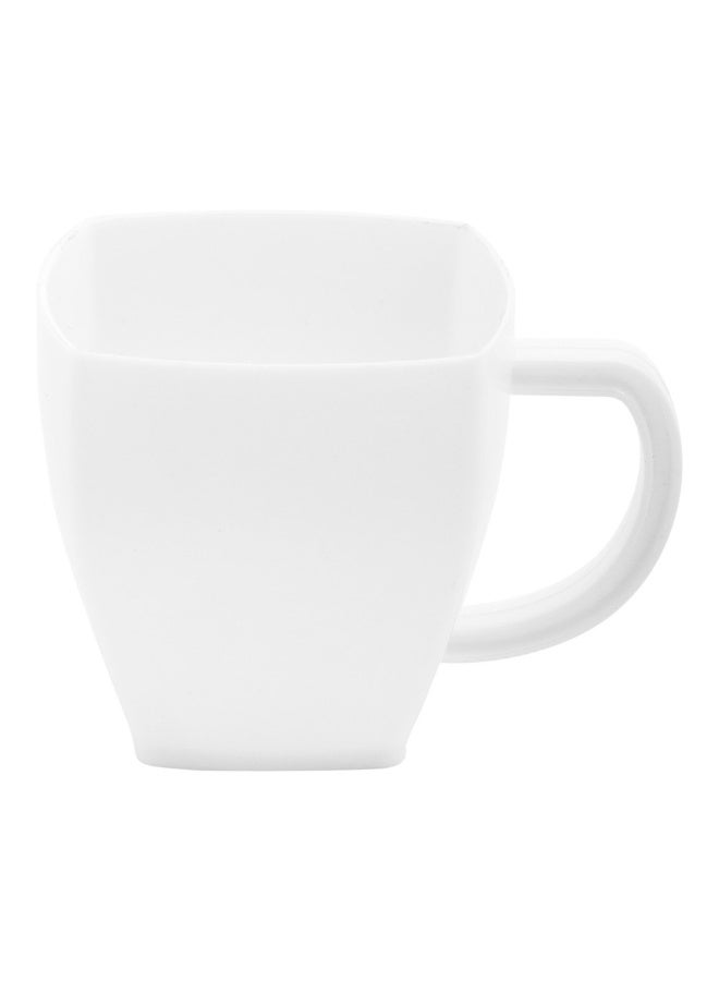 Restaurantware أكواب إسبريسو مربعة سعة 5 أونصات، 100 كوب قهوة بلاستيكي disposable - بلاستيك PS، مع مقابض، أكواب حلوى بلاستيكية بيضاء، لمناسبات تقديم الطعام، الحفلات، الزفاف، والمقاهي - Image 1