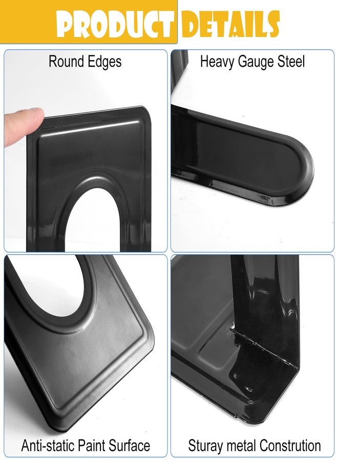 Dyrfolm 14 PCS/7 Pair Black Metal Bookends, 6.5 x 4.9 x 5.7in Heavy Duty, Non-Skid, Universal Book Stopper - Image 3
