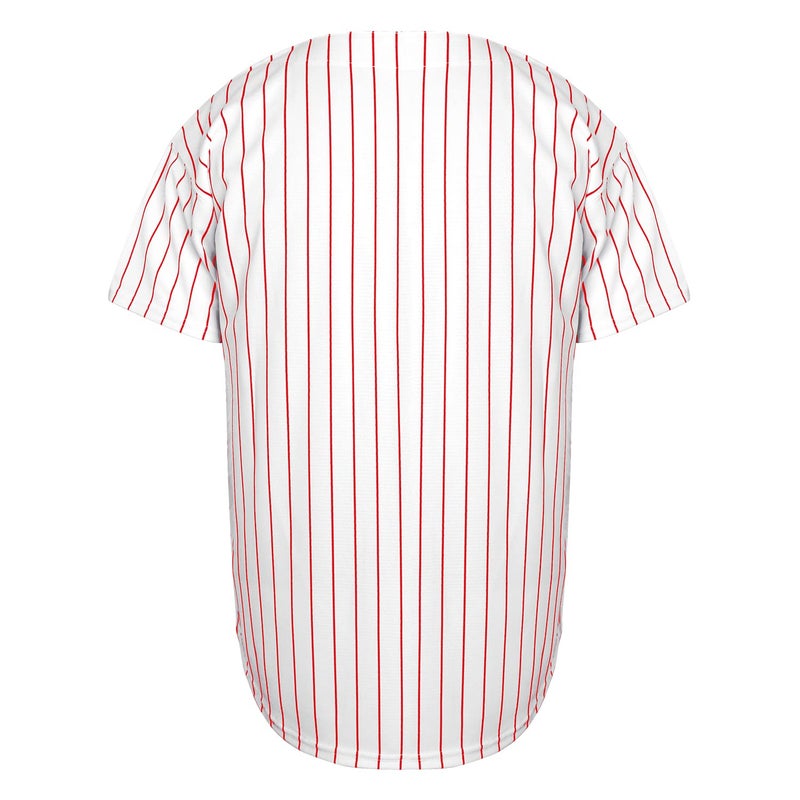 Phoneutrix Blank Plain Hip Hop Hipster Baseball Jersey Button Down Shirts Sports Uniforms Men Women Jersey (Stripe-red, XX-Large) - Image 2