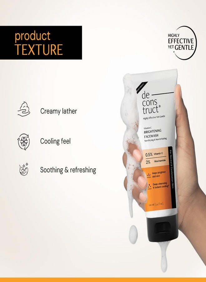 ديكونستركت غسول الوجه دي كونستركت لتفتيح البشرة مع 0.5% فيتامين سي + 2% نياسيناميد | لبشرة مشرقة ومتألقة | تركيبة غير مجففة وغير مهيجة | يخفف البقع الداكنة | مناسب لجميع أنواع البشرة | غسول وجه للرجال والنساء | 100 مل - Image 3