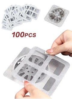 Sweet Life 100 Disposable Shower Drain Mesh Stickers, Drain Cover, Floor Drain Stickers, Sink Strainer Stickers, Hair Catcher, Hair Sewer Stickers for Bathroom, Laundry Room, Bathtub, Kitchen, Sink, and more  - Image 1