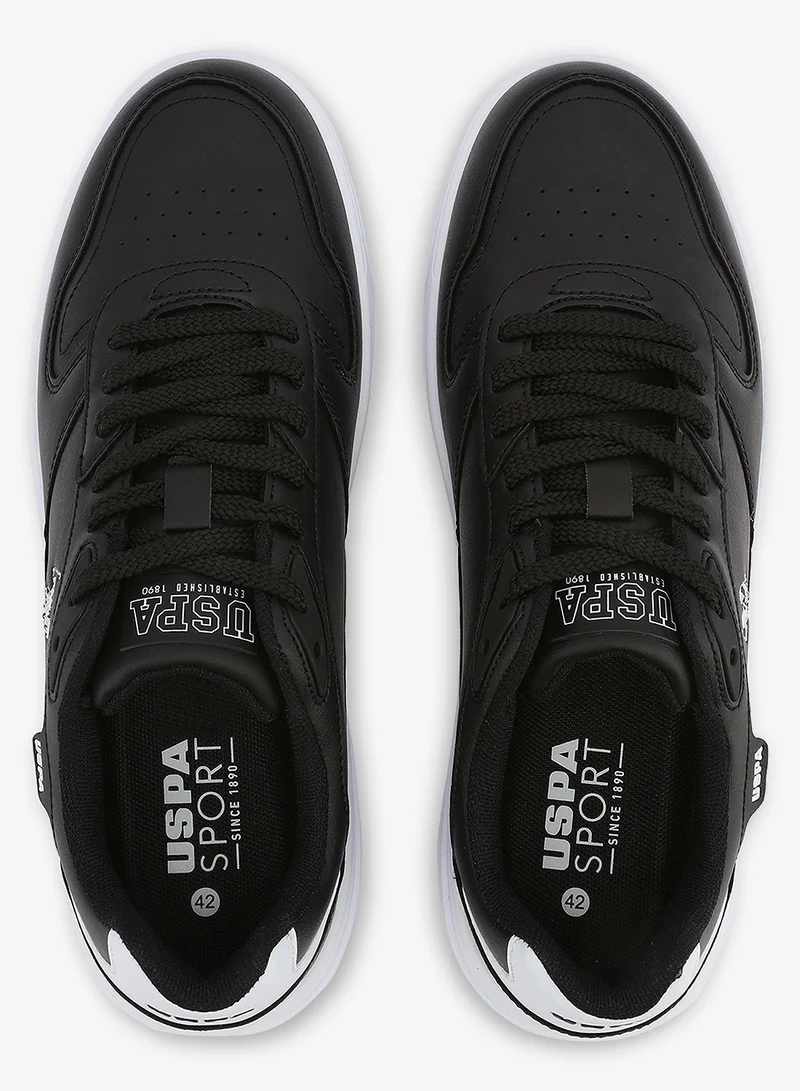 U.S. Polo Assn. black Men's Black Classic Low-Top Sneakers, Stylish Lace-Up Design Shoes Perfect for Casual Adventures for Men | Best Price UAE