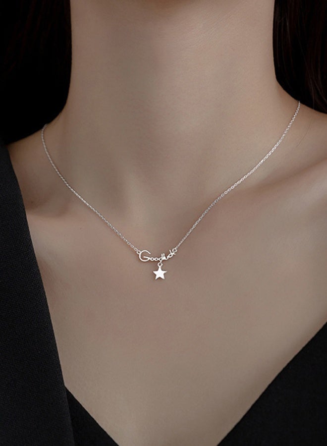 DUNISO 925 Pure Silver Necklace, Fashion Dainty Necklace, Jewelry Hypoallergenic Necklace,  Ideal Gift for Women, Girls, Valentines, Mother's Day, Birthday Gifts - Image 2