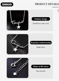 DUNISO 925 Pure Silver Necklace, Fashion Dainty Necklace, Jewelry Hypoallergenic Necklace,  Ideal Gift for Women, Girls, Valentines, Mother's Day, Birthday Gifts  - Image 2