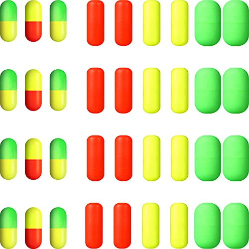 Skylety 100 Pieces Pompano Rig Floats Surf Fishing Pill Floats Snell Floats Making Kit for Trout Catfish Walleye (Red Yellow, Green Yellow, Red, Yellow, Green) - Image 1