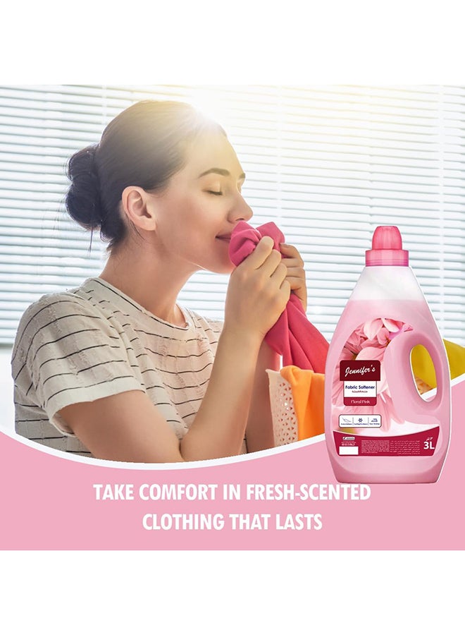 Jennifer's Fabric Softener Floral Pink 3 Liters - Superior Softening, Long-Lasting Fragrance, Eazy Iron, Gentle on Fabrics - Image 3