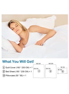 Tanyaz Disposable Bed Sheets,3PCS Quilt Cover and Pillow Case Set Portable Disposable Sheet Ready to use Disposable Thick Non-Woven Fabric Bedding Cover Set for Hotel/Business Trip/Camping(3pcs)  - Image 3