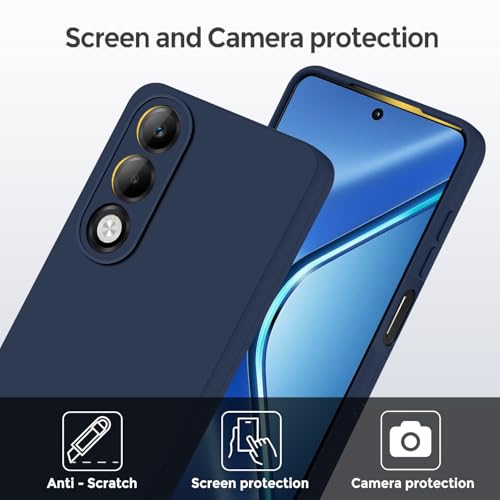 SBMS Silicone Back Cover Case for Oppo K13x 5G | Soft Micro-Fibre Lining Inside | Camera Protection Bump | Shockproof Back Cover Case for Oppo K13x 5G (Blue) - Image 2