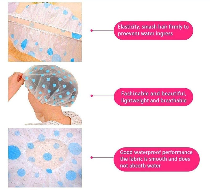 JHEPCOIN Set Of 2 Reusable Waterproof Elastic Eva Free-Size Bathroom Shower Caps - For Homes, Spas, Salons, Hair Treatment, Beauty Parlors multicolour and print - Image 5