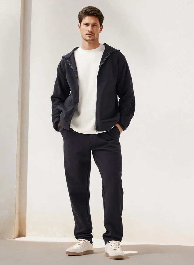 Splash Active  Waffle Textured Zip Through Hoodie with Zip Closure for Men | Best Price UAE