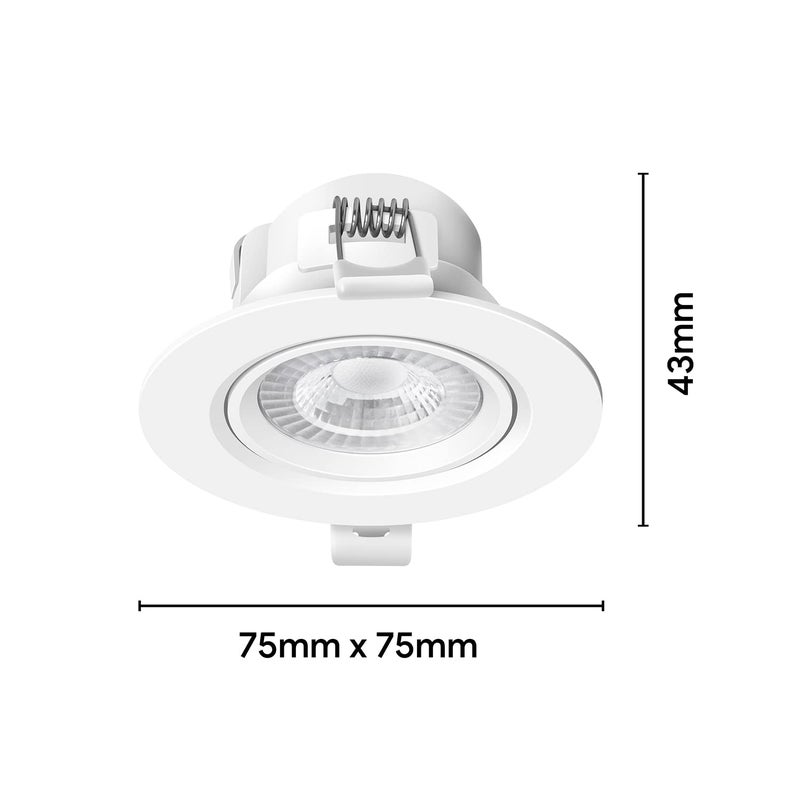 WIPRO Wipro Garnet 3W Round Led Wave SpotlightCob Spotlight for CeilingWarm White Light 2700KAdjustable DesignRecessed Tiltable Downlighter for False CeilingCutout60 MmPack of 10  - Image 5