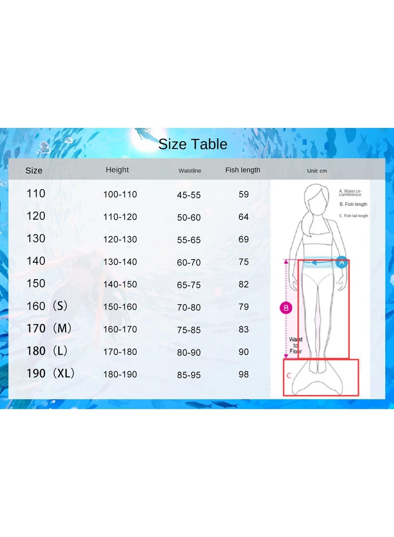 10-Piece Mermaid Tail Swimming Costume Set - Image 5