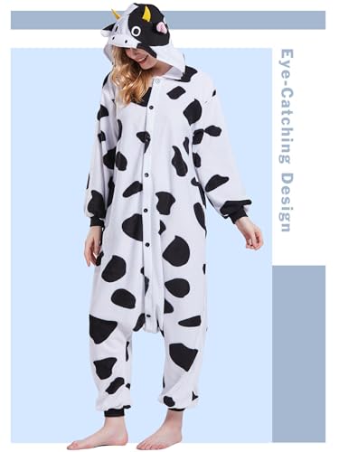 Magicalani Cow Onesie Pajamas for Adults - Unisex Animal Cosplay Sleepwear, Christmas Halloween Costume - Image 5
