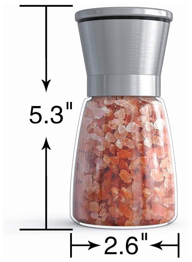XiuWoo Pack Of 2 Salt And Pepper Grinder Set Clear/Silver,180ml - Image 2
