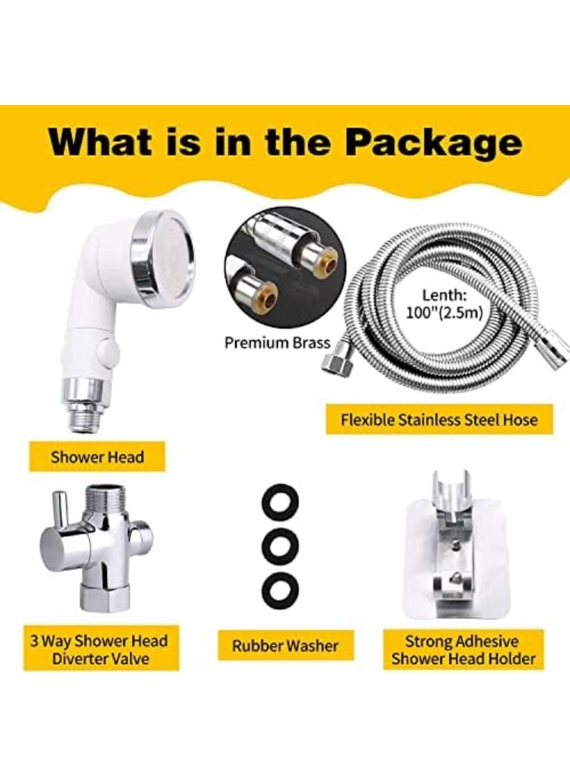 SYOSI Dog Shower Sprayer Set, Pet Shower Sprayer for Pet Bathing and Dog Washing, Brass Shower Head Diverter Valve & Handheld Shower Head & Shower Hose & Holder, Dog Clean Sprayer Kit for Washing - Image 4