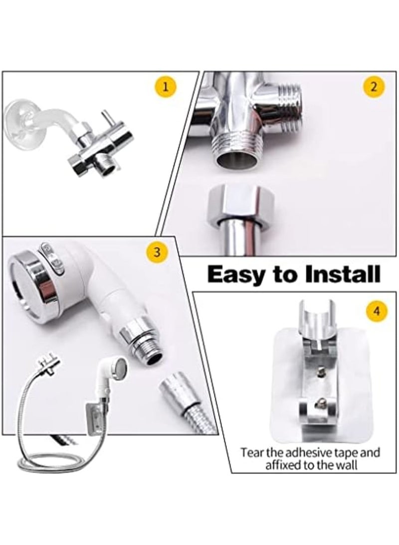 SYOSI Dog Shower Sprayer Set, Pet Shower Sprayer for Pet Bathing and Dog Washing, Brass Shower Head Diverter Valve & Handheld Shower Head & Shower Hose & Holder, Dog Clean Sprayer Kit for Washing - Image 5