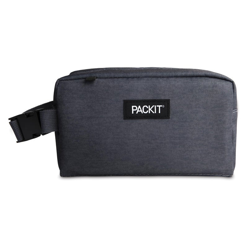 PackIt Freezable Snack Box, City Charcoal, Built with EcoFreezeÂ® Technology, Collapsible, Reusable, Zip Closure with Buckle Handle, For Work Snacks, Fresh Snacks On the Go, Adults, and All Ages - Image 1