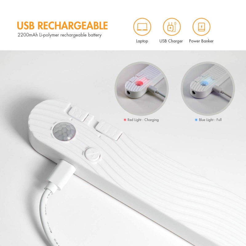 Sensky Motion Sensor Strip Lights Rechargeable Motion Activated LED Strip Light Dimmable Cabinet Light Strip for Wardrobe, Cabinet, Pantry, Closet(1M, Cool White) - Image 4
