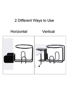 Excefore Large Desk Cup Holder, 1 Pack Clip On Table Anti-Spill Cup for Lawn Chair, Horizontal or Vertical Mount (Black)  - Image 5