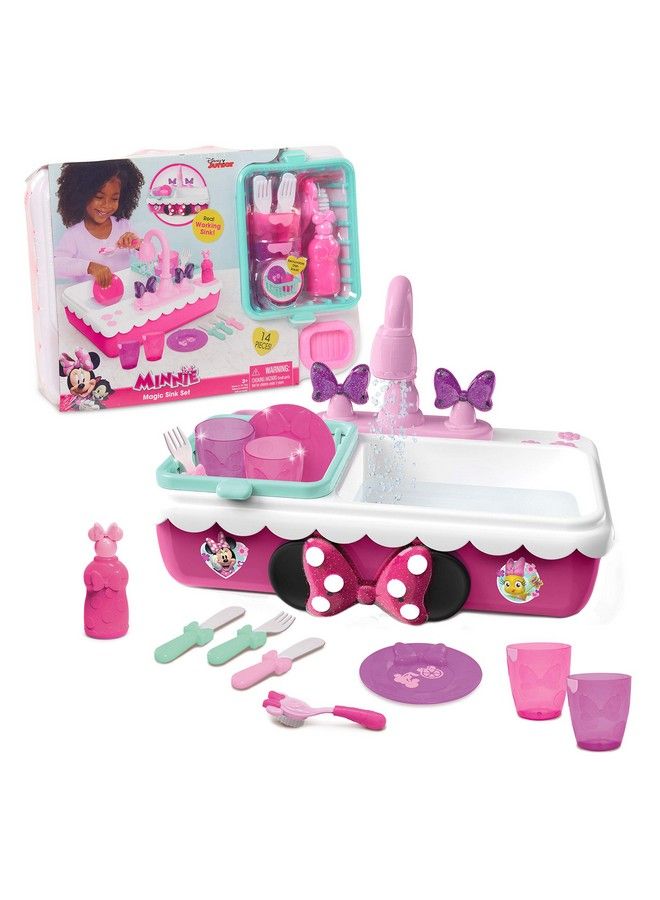 Minnie S Happy Helpers Magic Sink Set Pretend Play Working Sink Kids Kitchen Set Toys By Just Play Multicolor - Image 2