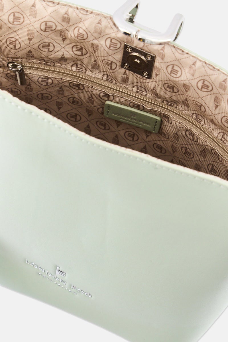London Fog Women Brand Logo Cross Body Bag, Sage - Image 4