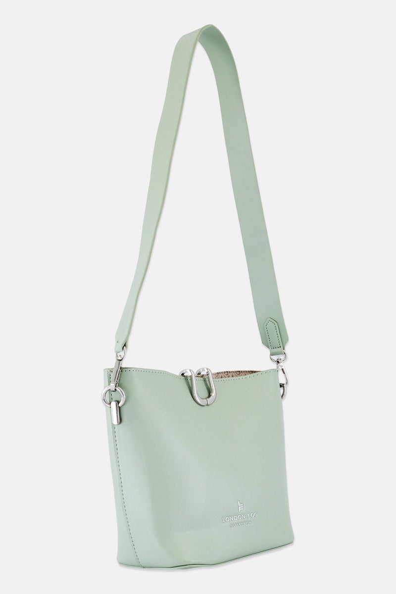 London Fog Women Brand Logo Cross Body Bag, Sage - Image 2