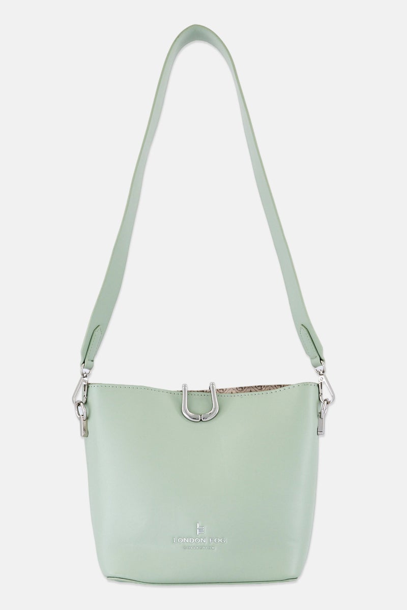 London Fog Women Brand Logo Cross Body Bag, Sage - Image 1