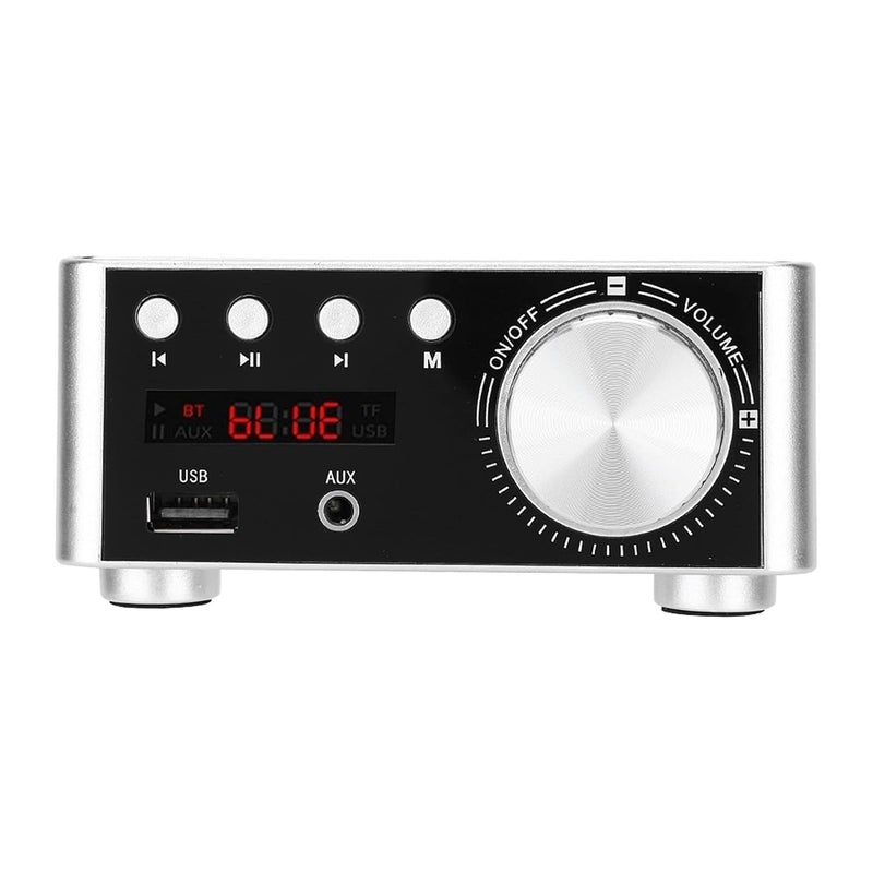 LiebeWH HiFi BT 5.0 Digital Audio Amplifier Board, 50W X 2 Stereo Amplifier with Memory Card Player, Mini for Home Theater AMP System (Silver) - Image 2