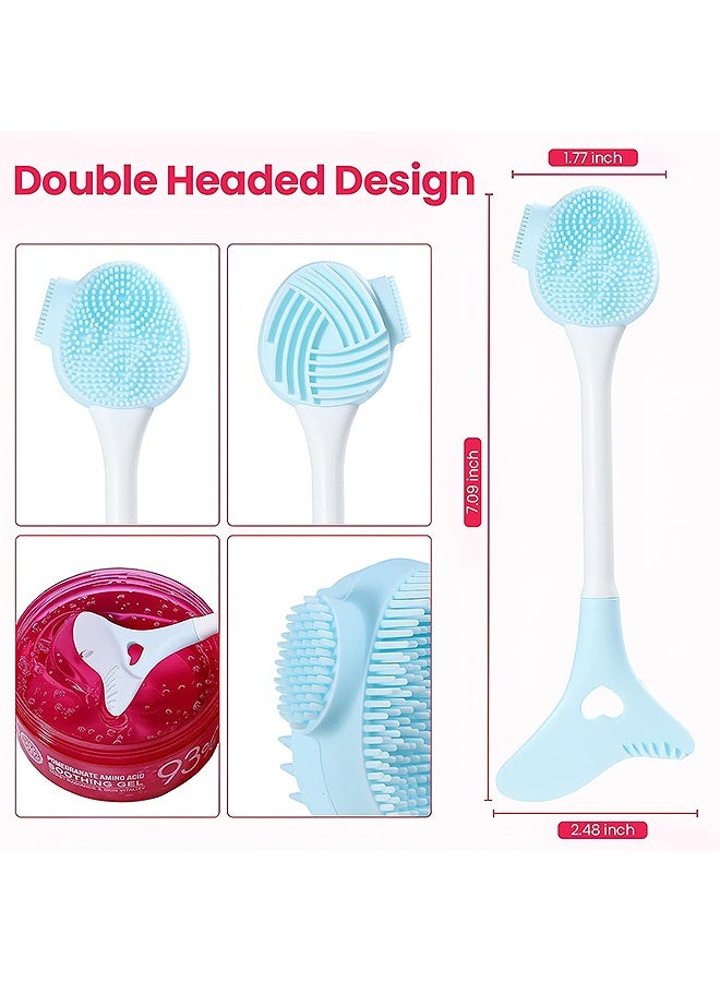 Photon 2 in 1 Double-Sided Facial Cleansing Brushes, 2Pcs Silicone Face Scrubber  Brush, Face Mask Brush for Exfoliating, Removing Blackheads Makeup Skincare Removal - Image 2