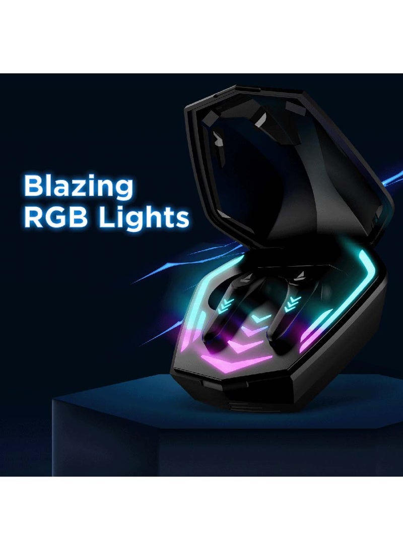 ELTRAZONE Immortal 131 True Wireless Earbuds – 40 Hours Playback, Beast Mode for Ultra-Low Latency Gaming, ENx Noise Cancellation Technology, Black Sabre Design – Powerful 13mm Drivers, IPX5 Water Resistance, Comfortable Fit for Music, Calls & Gaming  - Image 4