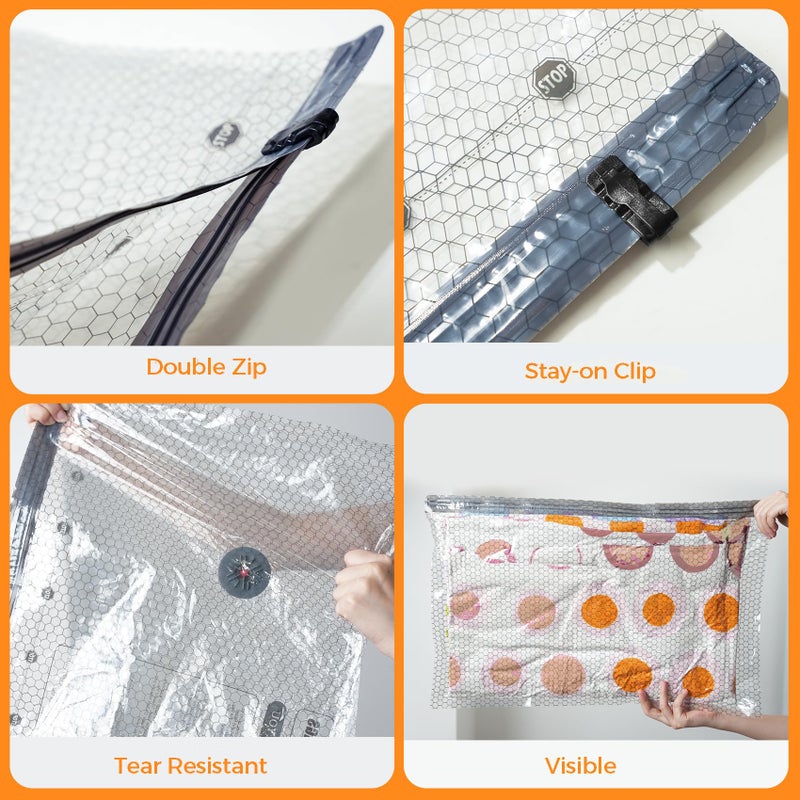 ADTO Travel Vacuum Seal Bags for Clothing with Portable Electric Pump, 9 Pack Space Saver Vacuum Storage Bag, Compression Packing Bag for Clothes Luggage & Suitcase, Cruise Vacation & Home Essentials - Image 5