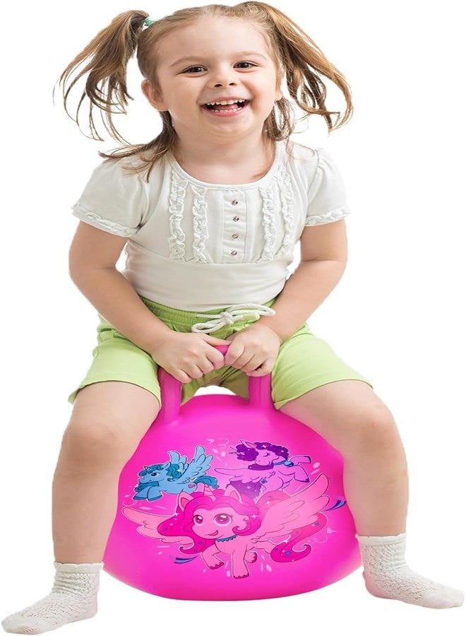 Abhsant Hippity Hopper Ball, Inflatable 65 CM Jump Ball for Kids, Pink Indoor and Outdoor Fun, Durable Heavy Gauge Vinyl, EZ Grip Handle, Promotes Balance-Coordination-Strength - Image 4