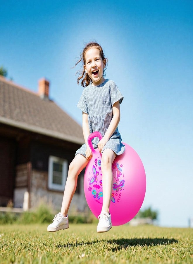 Abhsant Hippity Hopper Ball, Inflatable 65 CM Jump Ball for Kids, Pink Indoor and Outdoor Fun, Durable Heavy Gauge Vinyl, EZ Grip Handle, Promotes Balance-Coordination-Strength - Image 3