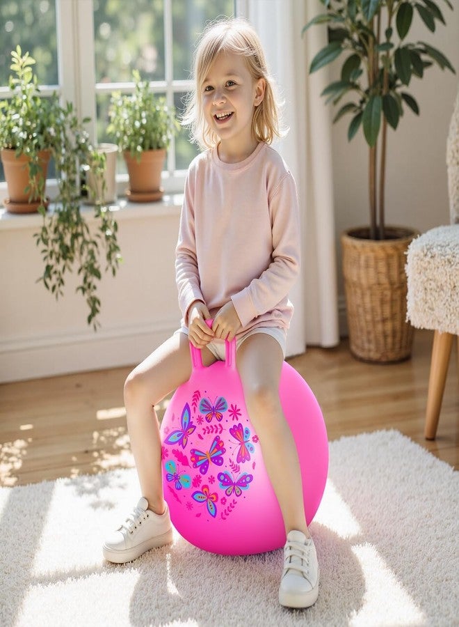 Abhsant Hippity Hopper Ball, Inflatable 65 CM Jump Ball for Kids, Pink Indoor and Outdoor Fun, Durable Heavy Gauge Vinyl, EZ Grip Handle, Promotes Balance-Coordination-Strength - Image 5