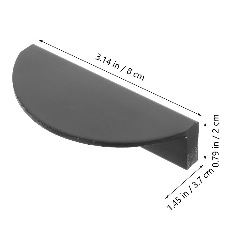 4Pcs Black Semi Circular Cabinet Pulls Handles 64mm Hole Center For Furniture Drawers - Image 3