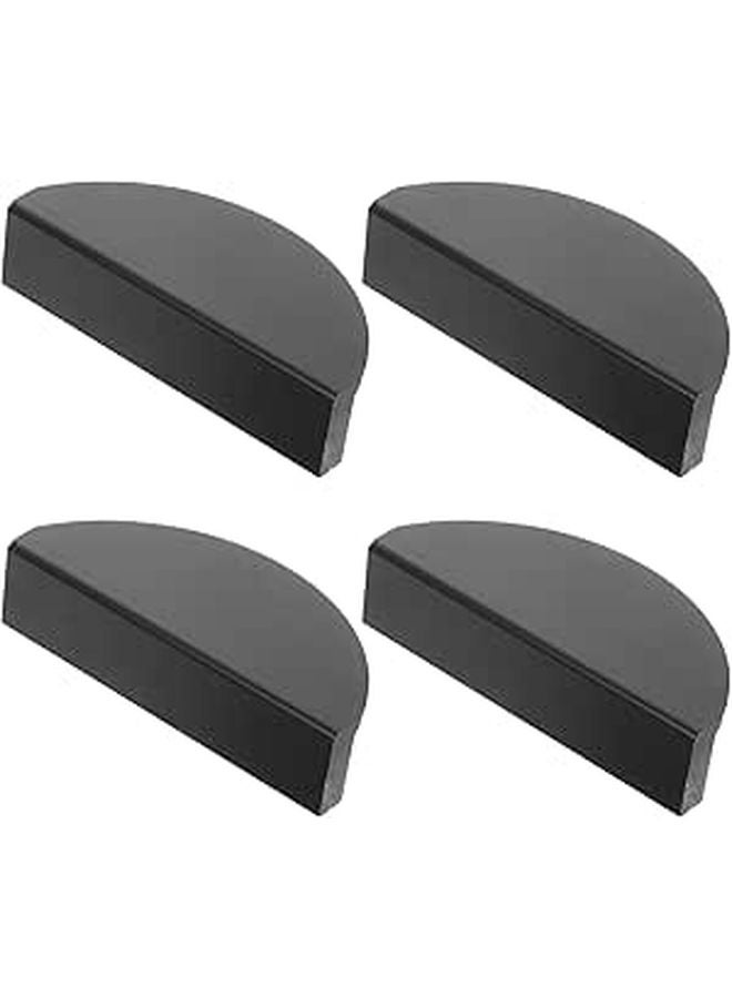 4Pcs Black Semi Circular Cabinet Pulls Handles 64mm Hole Center For Furniture Drawers - Image 1