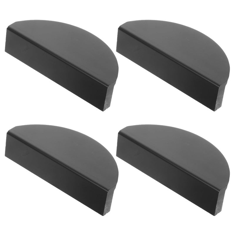 4Pcs Black Semi Circular Cabinet Pulls Handles 64mm Hole Center For Furniture Drawers - Image 2