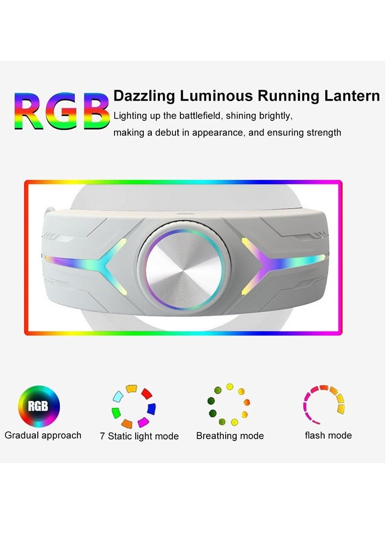 بطارية 8000 مللي أمبير في الساعة لـ Meta Oculus Quest 3 حزام للرأس لشحن سماعة الرأس VR RGB ملحقات Elite Headstrap (أبيض) - Image 4