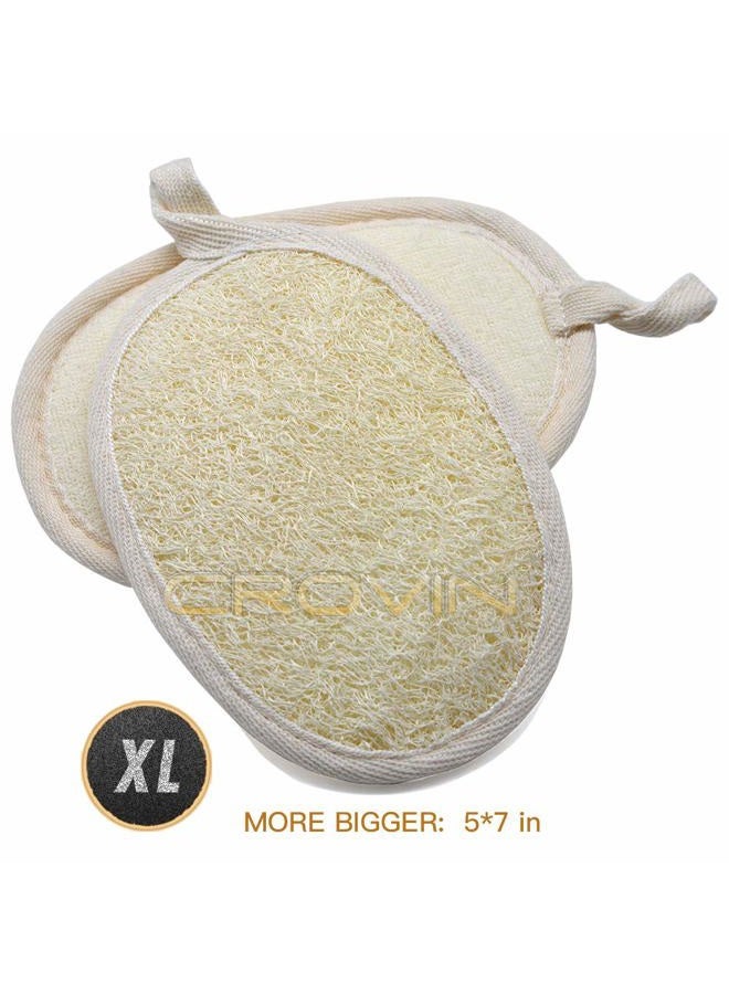 CROVIN Bigger 5x7 Natural loofah Sponge for Exfoliating and Invigorate Your Dead Skin - Eco Friendly and Biodegradable All-Natural Loufa - Deeply Clean Your Body Pack of 4 - Image 2